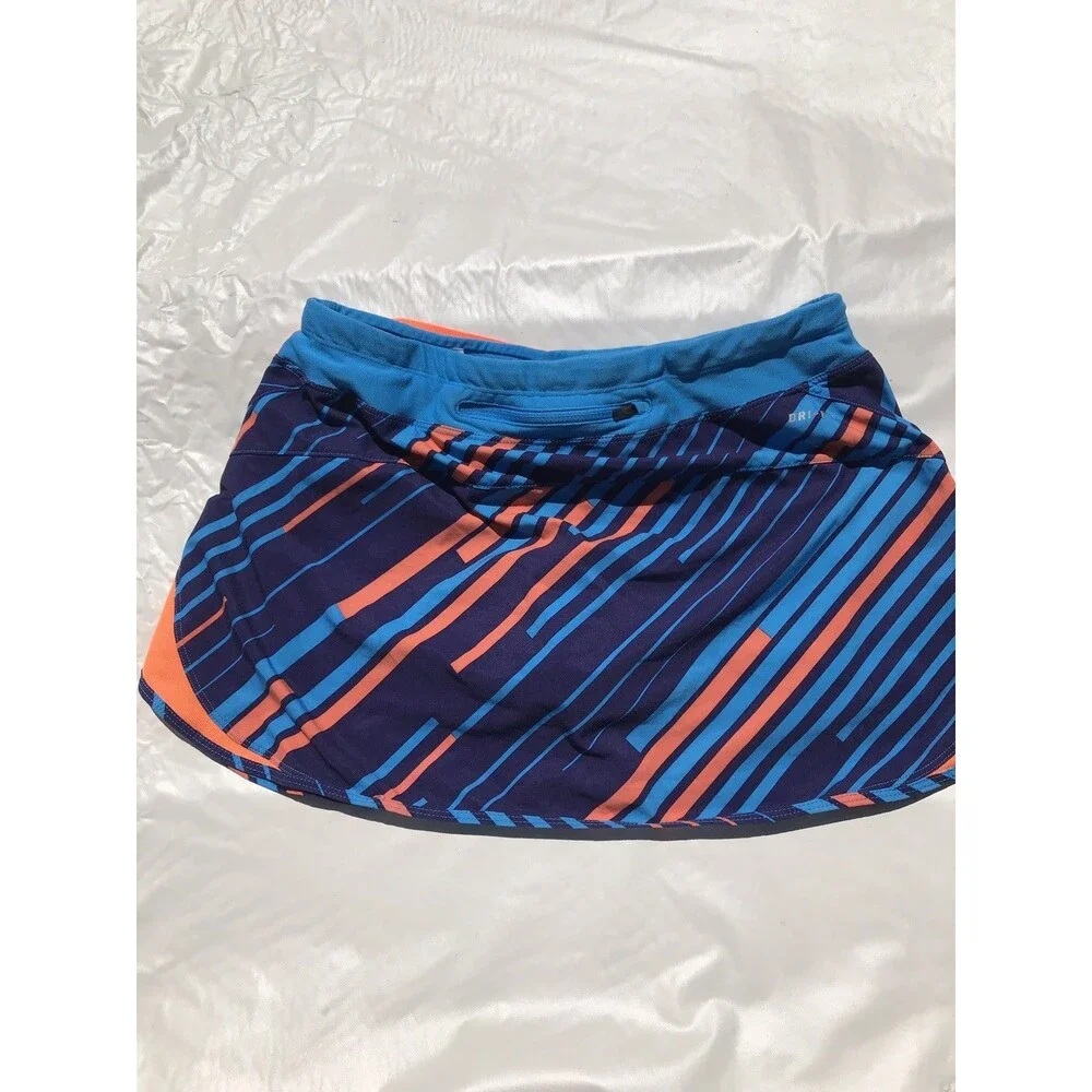 Nike Dri-Fit Blue Orange Printed Running Skort Shorts Women's